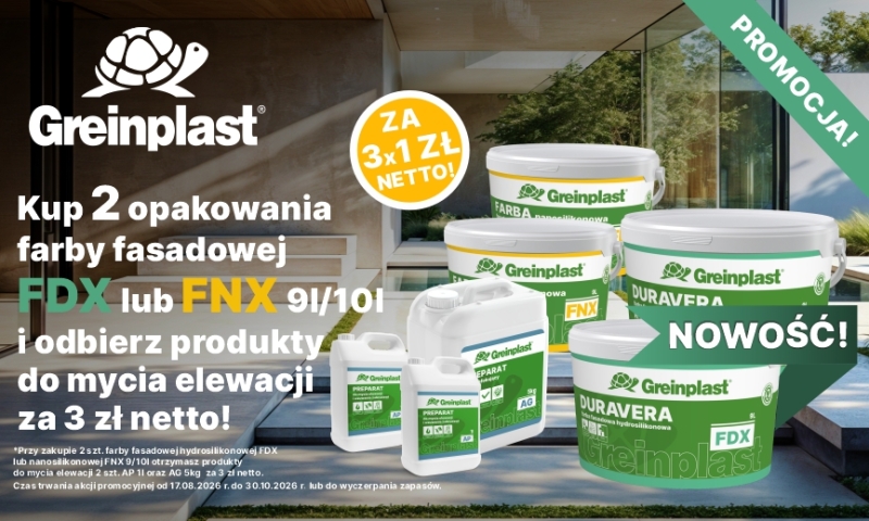 PROMOCJA - kup 2 farby fasadowe a produkty do mycia elewacji otrzymasz za 3 zł netto!
