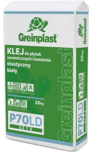 Klej do płytek ceramicznych i kamienia, elastyczny, niskopylący, biały P70LD