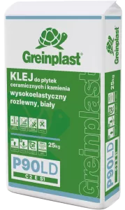 Klej do płytek ceramicznych i kamienia, rozlewny, wysokoelastyczny, niskopylący, biały P90LD